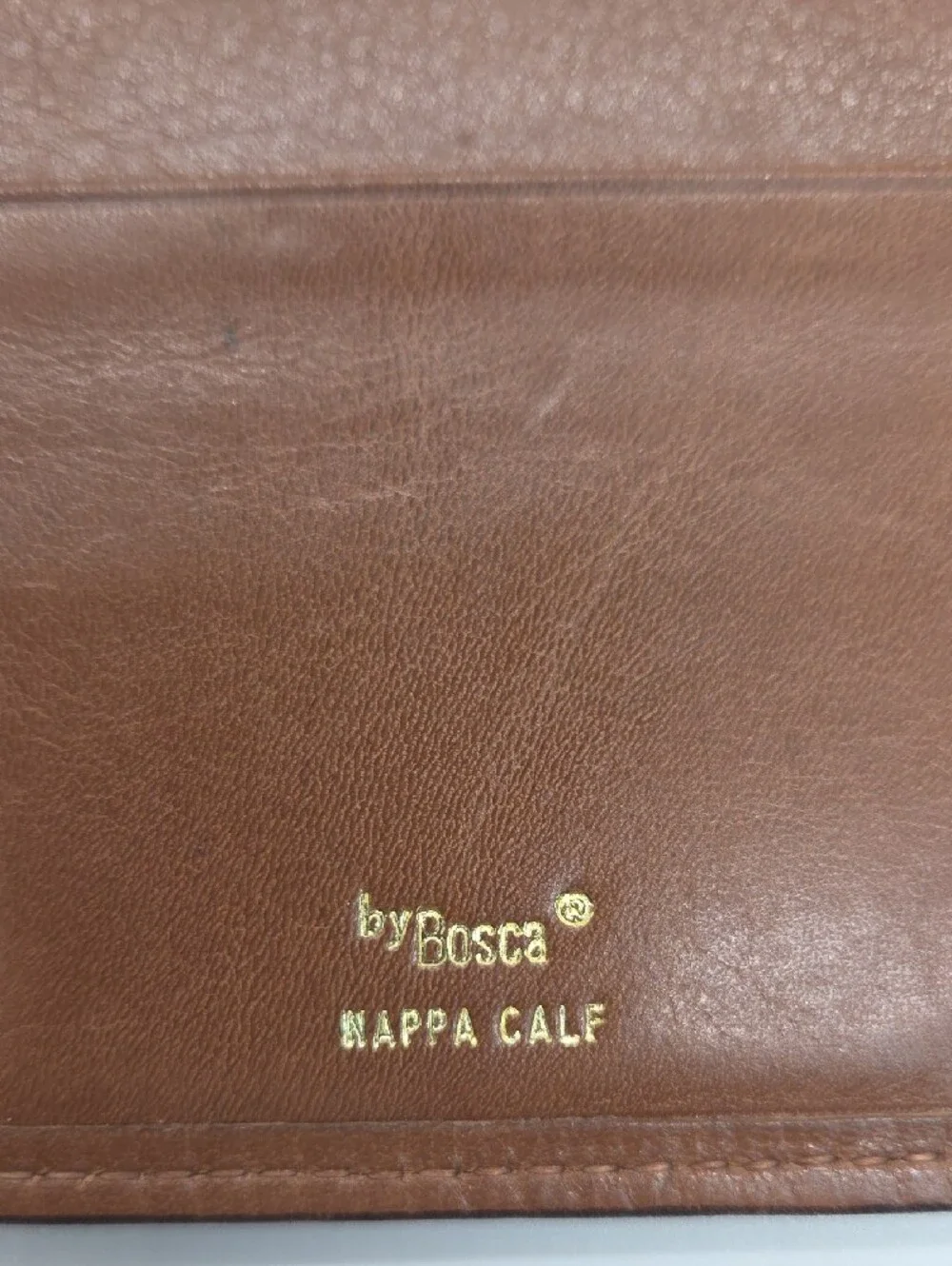 Bosca Nappa Calf Brown Leather Men's Wallet Organizer with Snap Closure